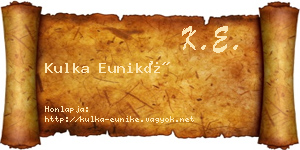 Kulka Euniké névjegykártya